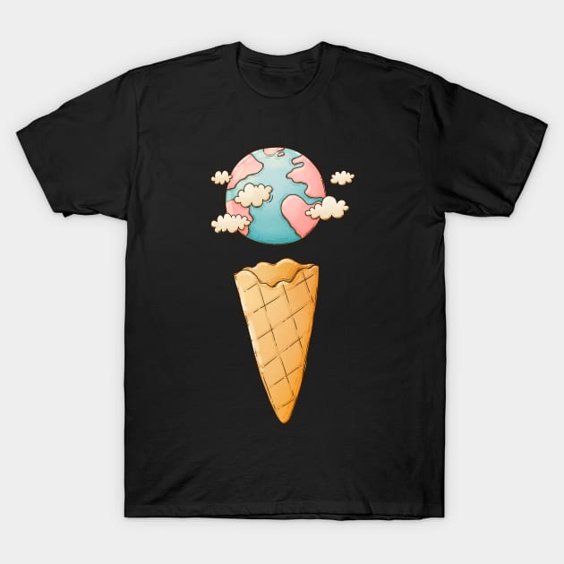 Ice Cream Cone Planet T-Shirt by Tania Tania